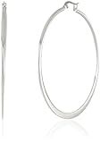 Amazon.com: Amazon Essentials Stainless Steel Flattened Hoop Earrings (40mm) : Clothing, Shoes & ... | Amazon (US)