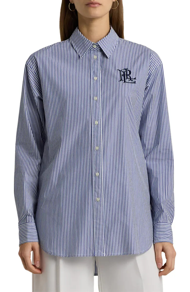 Relaxed Fit Striped Stretch Cotton Shirt | Nordstrom