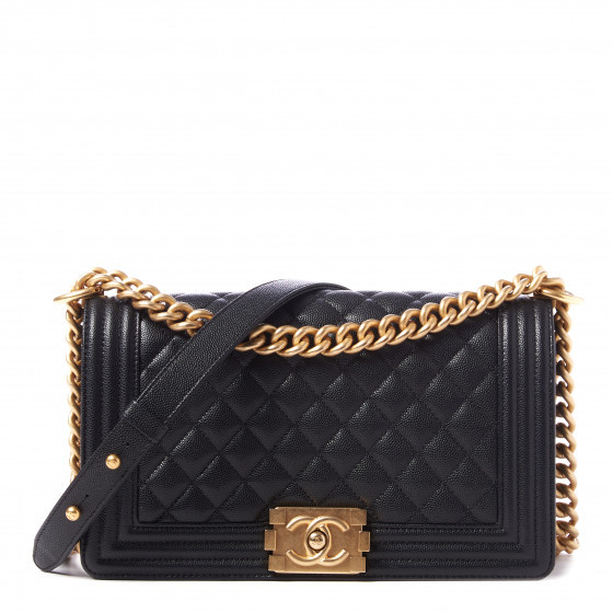 Caviar Quilted Medium Boy Flap Black | Fashionphile
