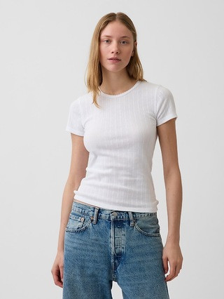 Pointelle Crewneck T-Shirt | Gap (US)