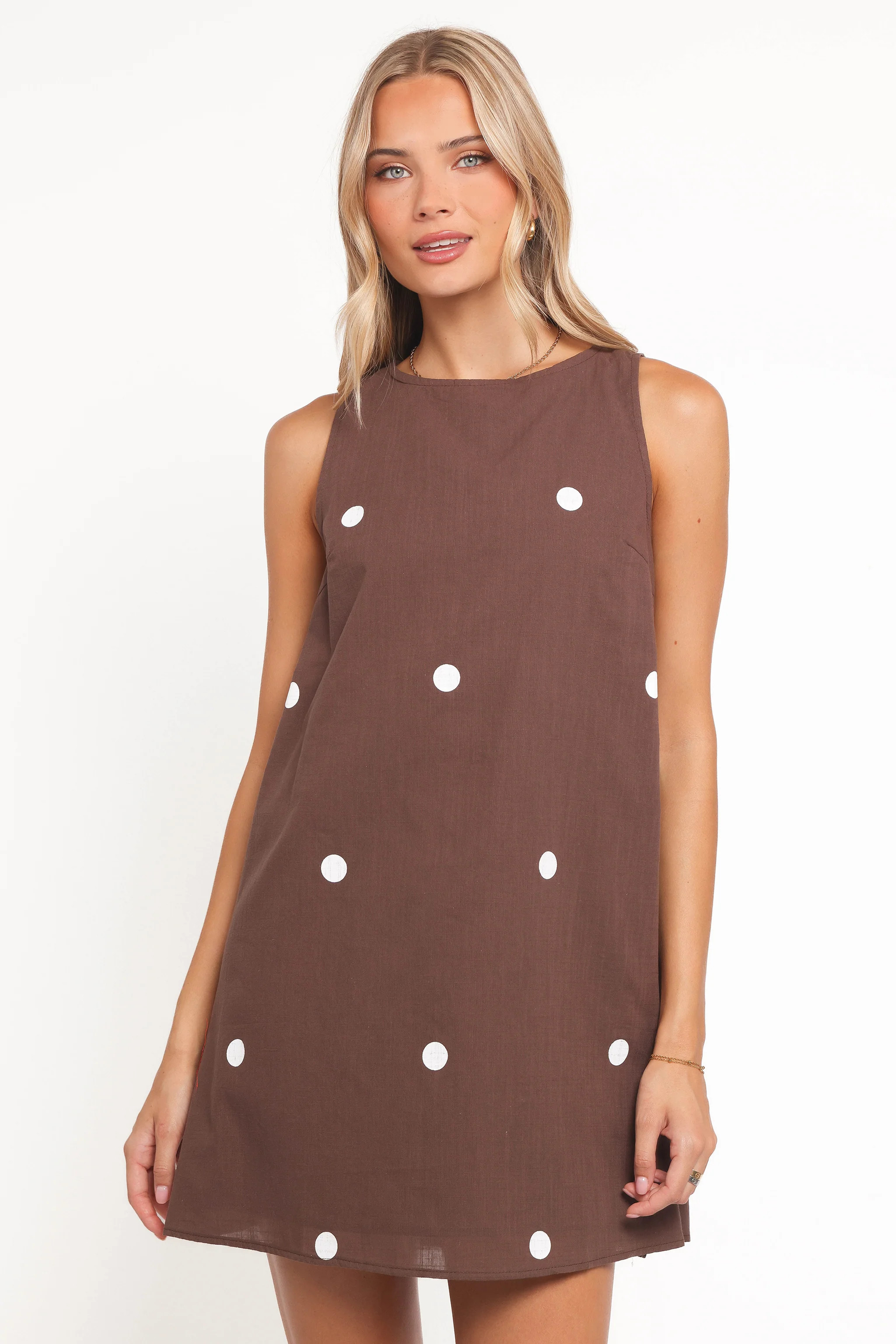 Chantelle Mini Dress - Chocolate Polka Dot | Petal & Pup (AU)