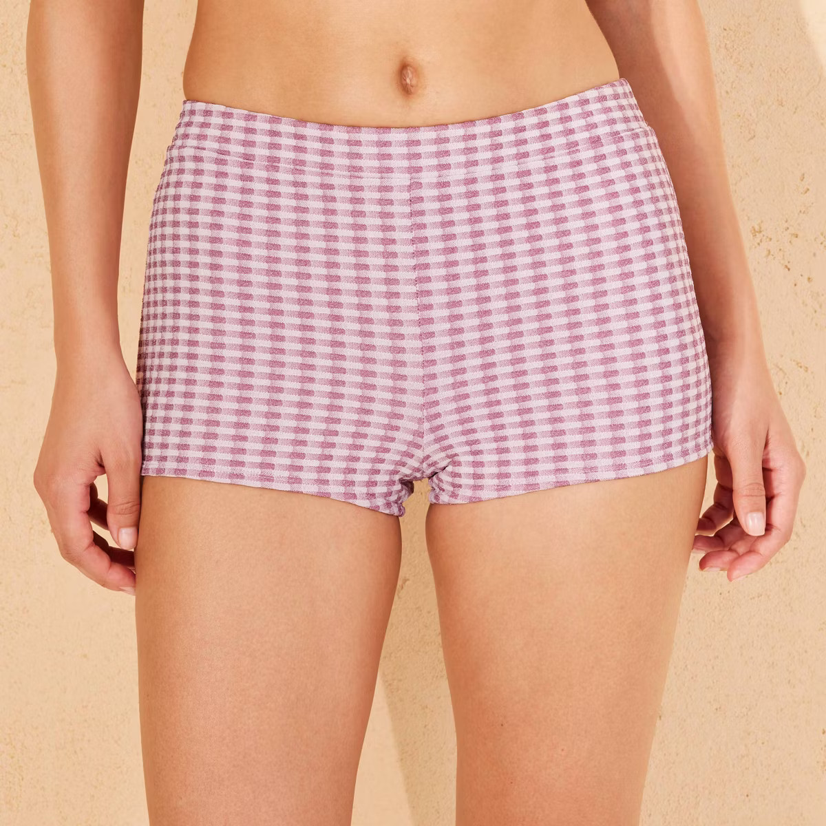 Women's Sparkle Gingham Texture High-Rise Shortie Swim Bottom - Wild Fable™ | Target