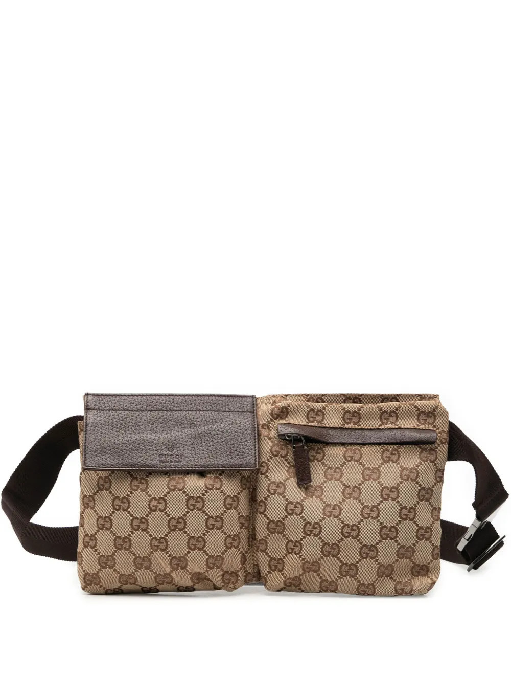 Gucci Pre-Owned 2000-2015 GG Canvas Double Pocket Belt Bag | Neutrals | FARFETCH | Farfetch Global