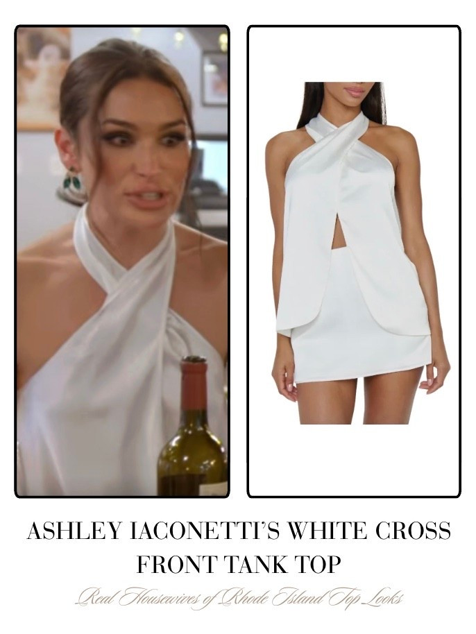 Ashley Iaconetti’s White Cross Front Halter Tank