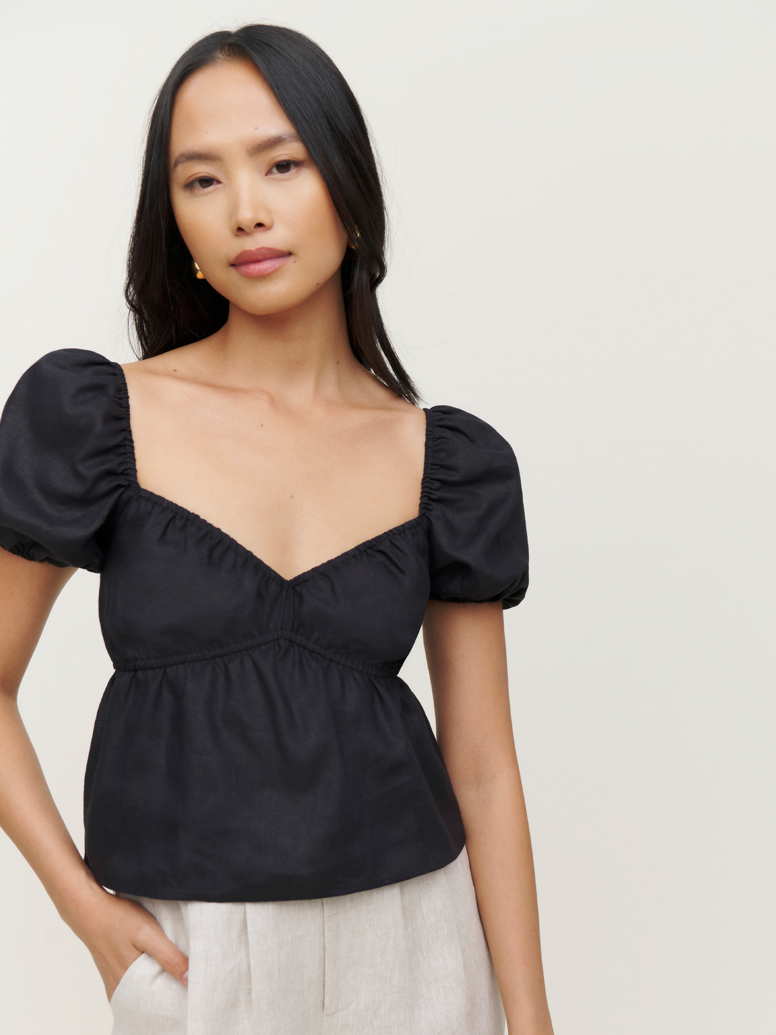 Vallory Linen Top | Reformation (Global)