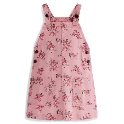 Mini Boden Kids' Adeline A-Line Dungaree Dress in Pink Quartz Twill Soft Rose at Nordstrom, Size 5-6 | Nordstrom