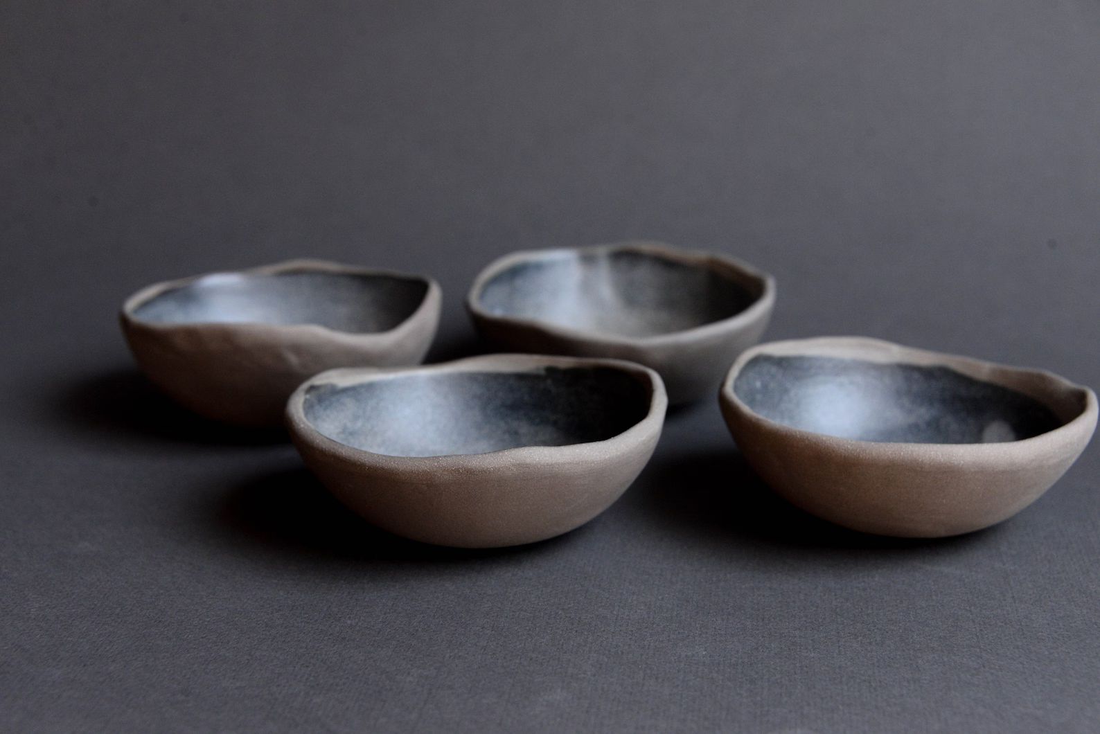 SET OF 4  Mini Dark Grey Handmade Small Bowl Natural Minimal - Etsy | Etsy (US)