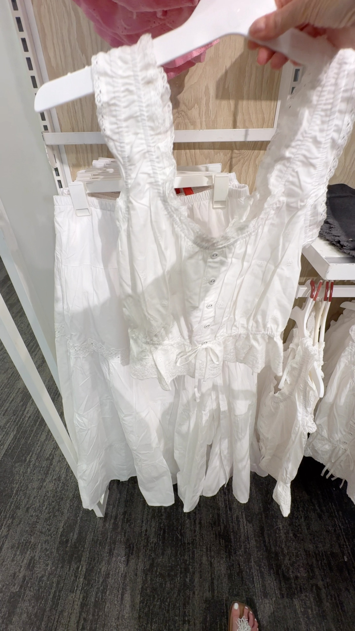 Cutest matching Target sets -Tiered maxi skirt with lace inset - 100% cotton, comfortable elastic waistband & Side slit. White, Brown, Yellow available. Twist top or eyelet tank with peplum hem & drawstring waist. Perfect for Summer travels, music festival outfit, Mother’s Day gift, everyday wear! 
#LTKMothersDay 

#LTKTravel #LTKootd