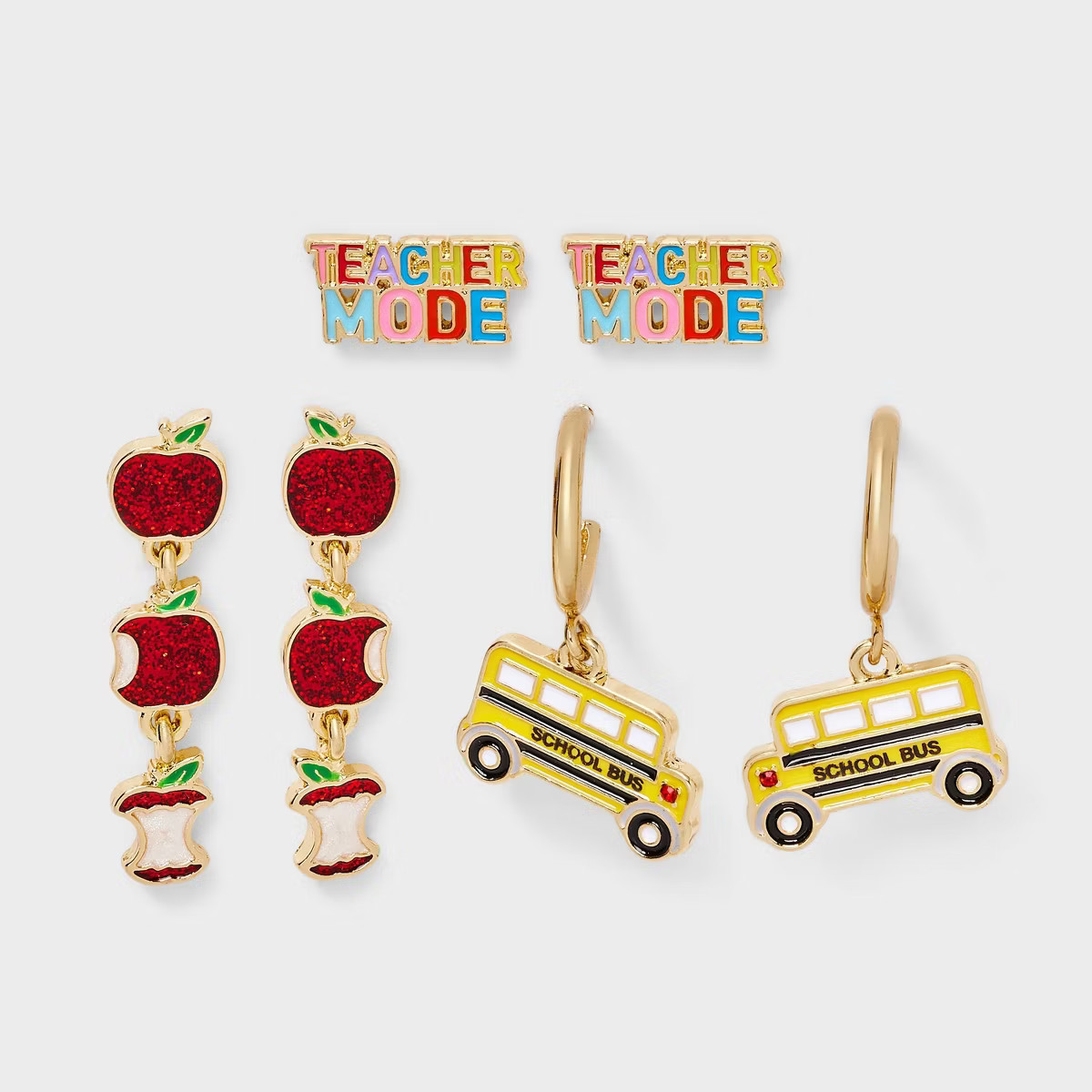 SUGARFIX by BaubleBar Teacher Mode Stud Earring Set 3pc - Gold | Target