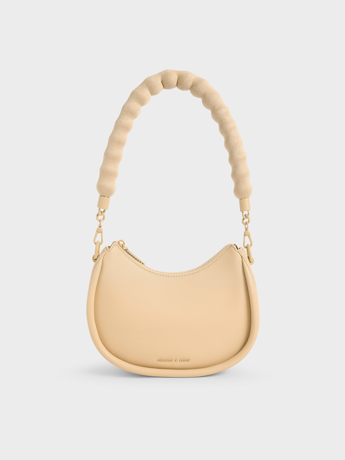 Beige Lana Curved Shoulder Bag | CHARLES &amp; KEITH | Charles & Keith US