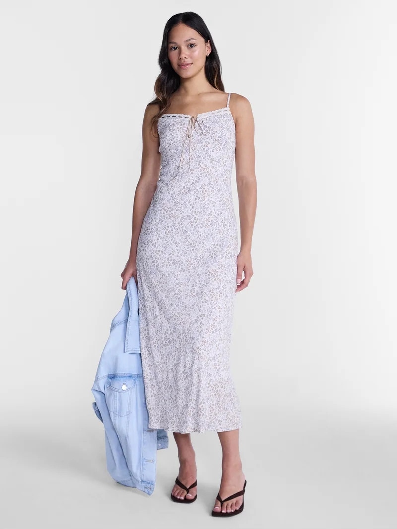 No Boundaries Woven Sweetheart Maxi Dress, Women\u2019s XXS-XXL | Walmart (US)
