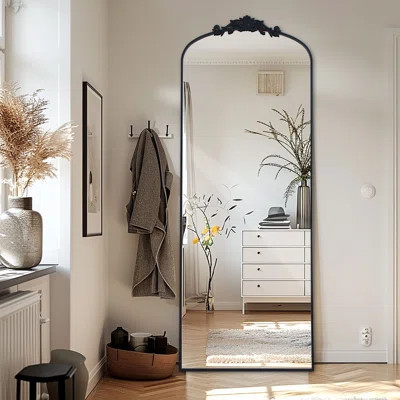 Filigree Floor Mirror Full Length Mirror Freestanding with Vintage Ornate Carved Applique | Wayfair North America