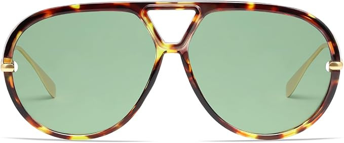 VANLINKER Trendy Polarized Aviator Sunglasses for Women Men Retro Oversized Round Sunglasses Vint... | Amazon (US)