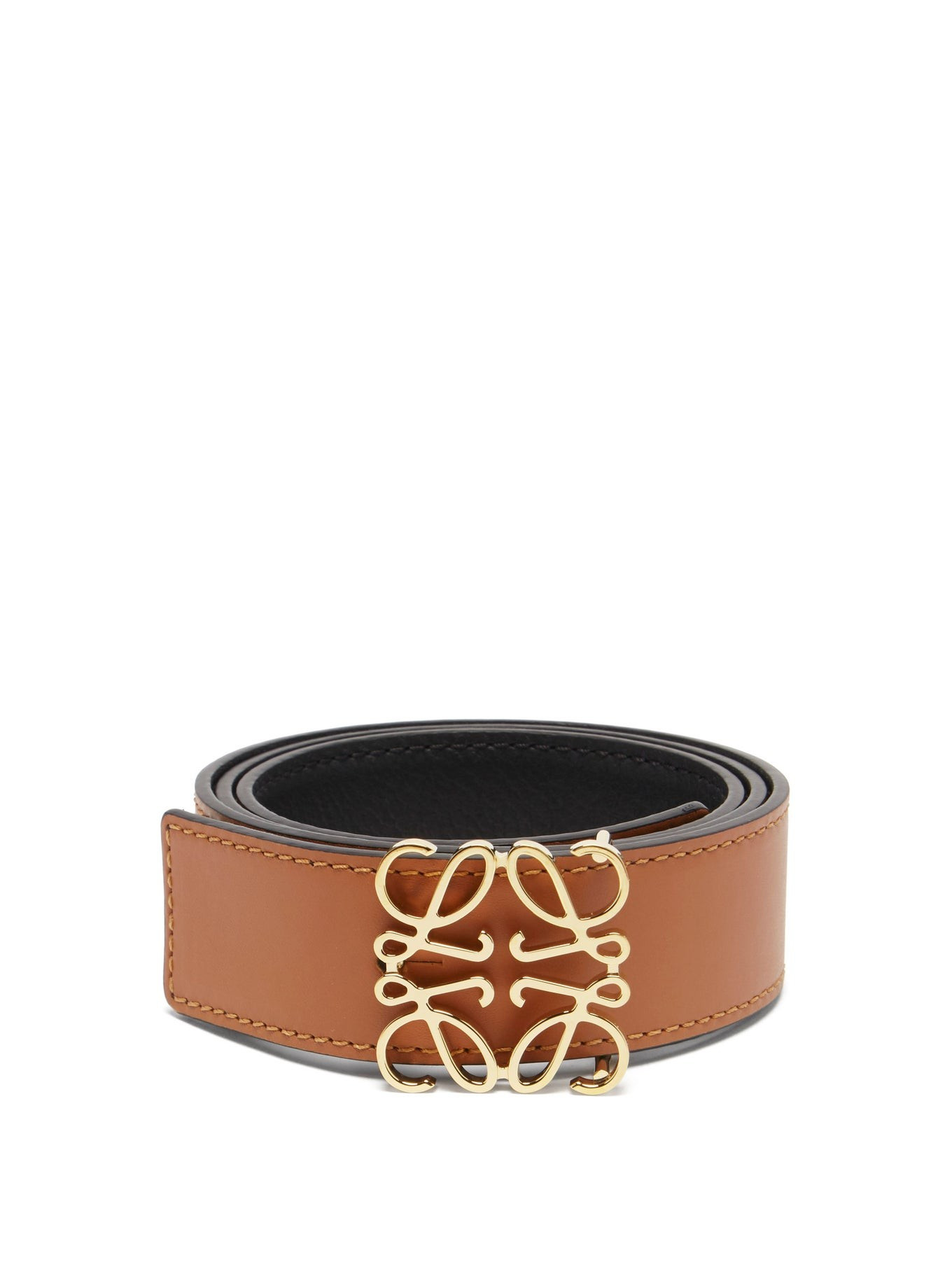 Anagram-buckle reversible leather belt | Matches (UK)