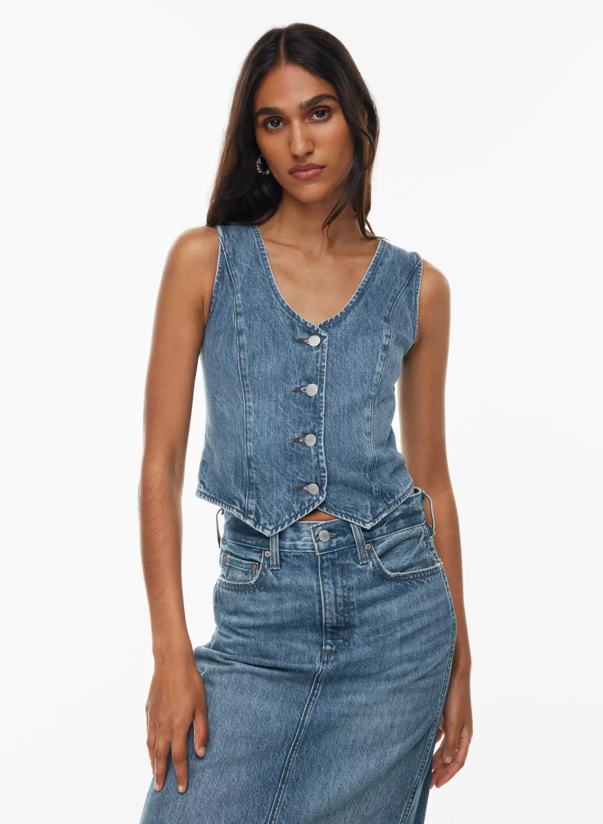 THE '90S MIA DENIM VEST | Aritzia