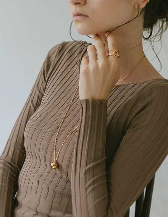 CANEVINKA 18K Gold Plated Pendant Long Chain Necklace Sweater Necklace Fashion Jewelry for Women | Amazon (US)