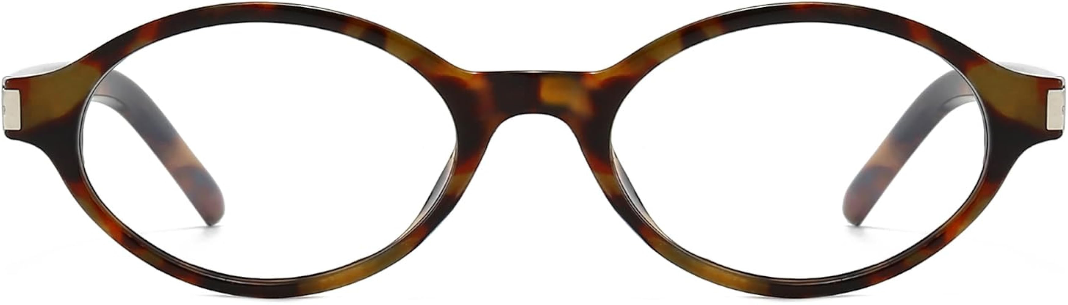 YAMEIZE Retro Oval Blue Light Blocking Glasses for Women Men Small Anti Blue Light Eyeglasses 90S... | Amazon (UK)