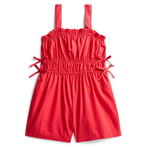 Wonder Nation Girls Elastic Waist Romper, Sizes 4-18 & Plus | Walmart (US)