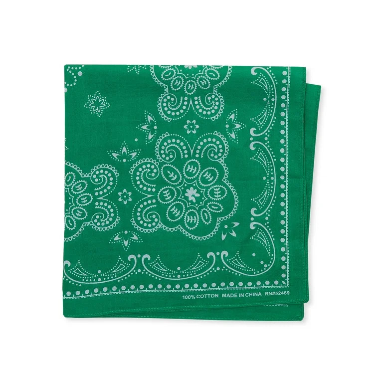 Time and Tru Western Star Bandana Green | Walmart (US)