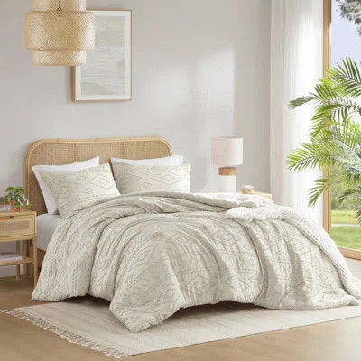 Gigi Clipped Jacquard Tufted Comforter Set | Wayfair North America