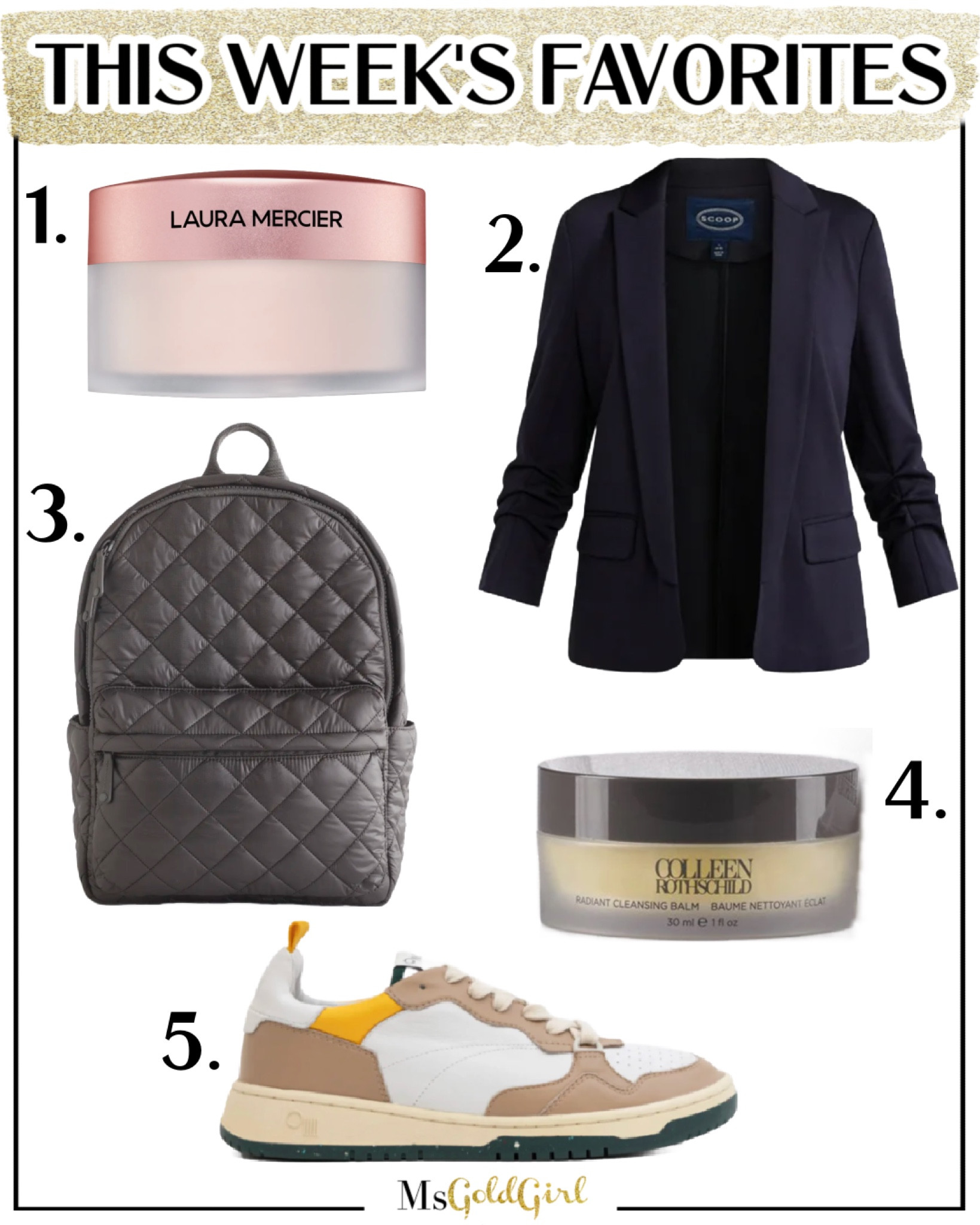 Friday Favorites August 2, 2024

1. You can use this loose powder all over to brighten but I LOVE it to set under my eyes!

2. FINALLY!! Walmart has released my favorite scuba knit blazer in NAVY!! I have it in XS (in many many colors but this one has my heart)!

3. If you’ve been wanting the MZ Wallace Travel Backpack but the price tag wasn’t to your liking, this one appears to be an exact look alike and far less expensive!

4. I keep forgetting to share the Colleen Rothschild Radiant Cleansing Balm comes in a MINI size!! It also comes with the muslin cleansing cloth. You can get it for 20% off with code GOLDGIRL20.

5. This sneaker gives you the comfort of Hoka’s but a little more fashion forward, and it does come in lots of colors. It feels like you’re walking on gel, and the leather is super soft and squishy too! Use code MARNIE15 to get 15% off!

#fridayfavorites #travelbag #traveloutfit #beautyover40 #beautyover50 #fashionover50 #fashionover40 #cleansingbalm #scubaknit 

#LTKBeauty #LTKOver40 #LTKTravel