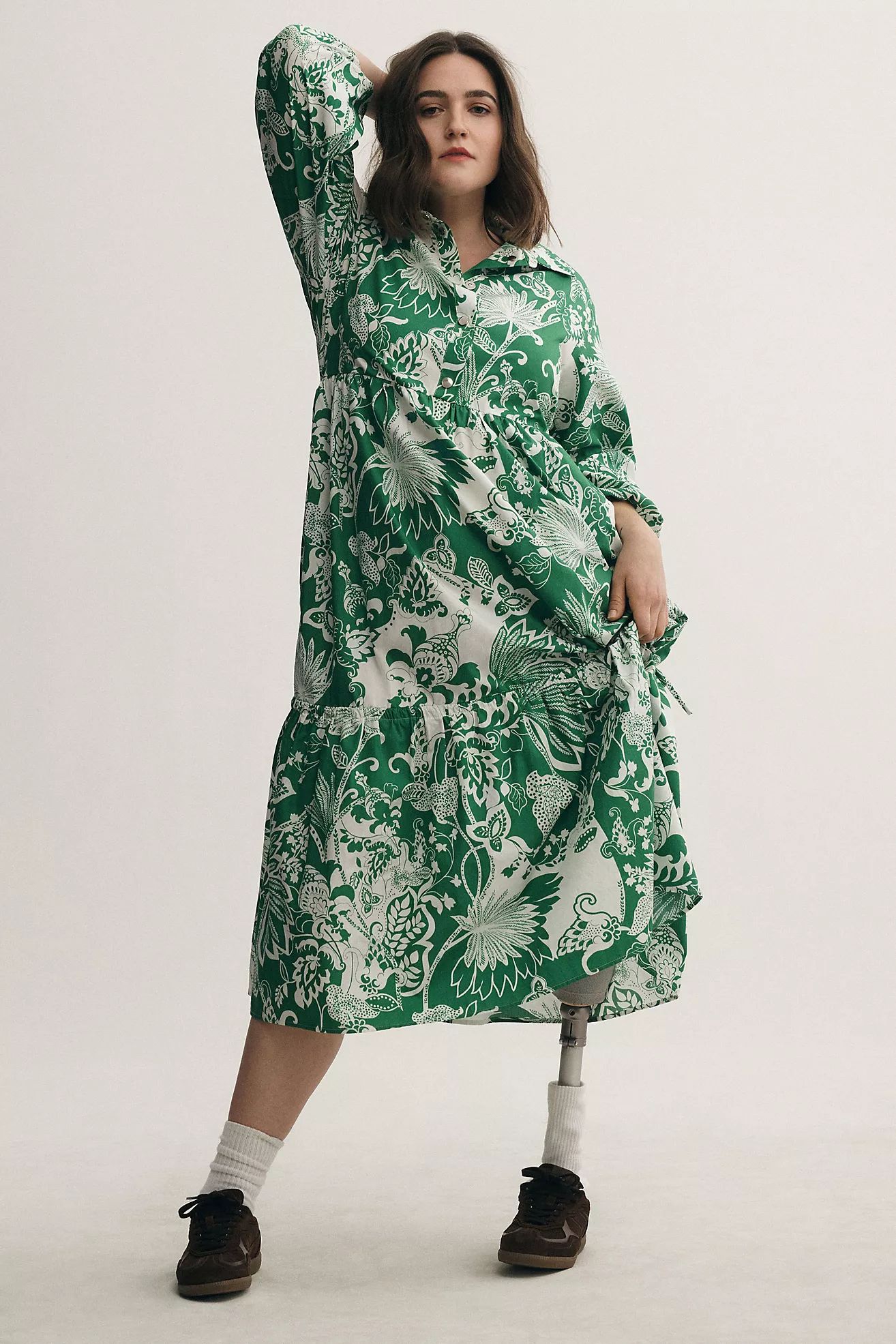 The Bettina Tiered Shirt Dress by Maeve | Anthropologie (US)
