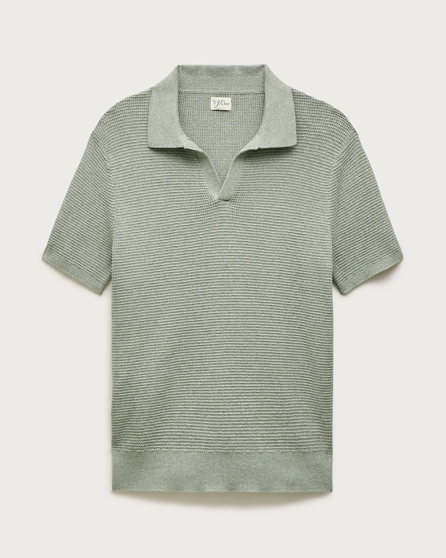 Short-sleeve cotton waffle-knit johnny-collar sweater-polo | J. Crew US
