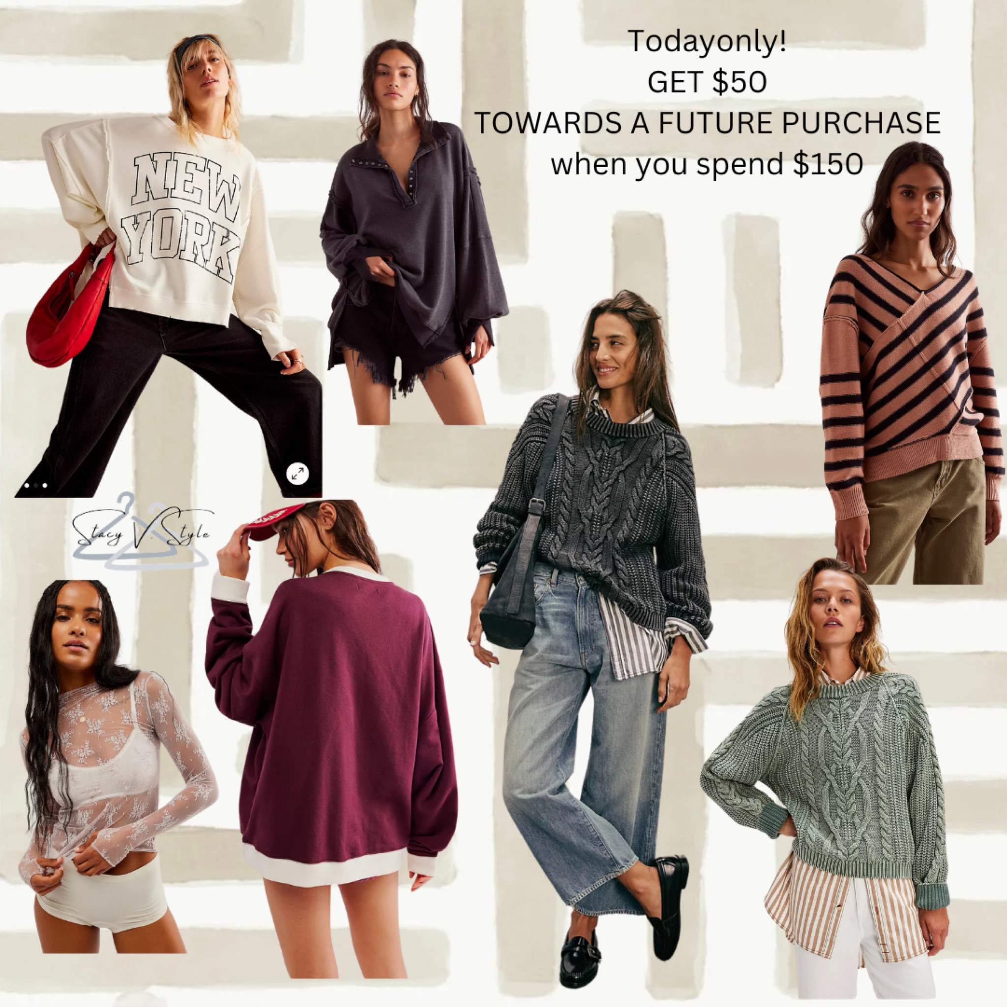 Todayonly!
GET $50
TOWARDS A FUTURE PURCHASE
when you spend $150 at Free People 

#LTKSaleAlert #LTKStyleTip #LTKOver40