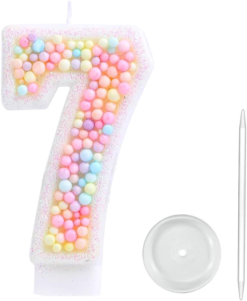 Sweety Colorful Candy Shaped Number Cake Candle, Sequin Birthday Number Candle for Brithday Party... | Amazon (US)