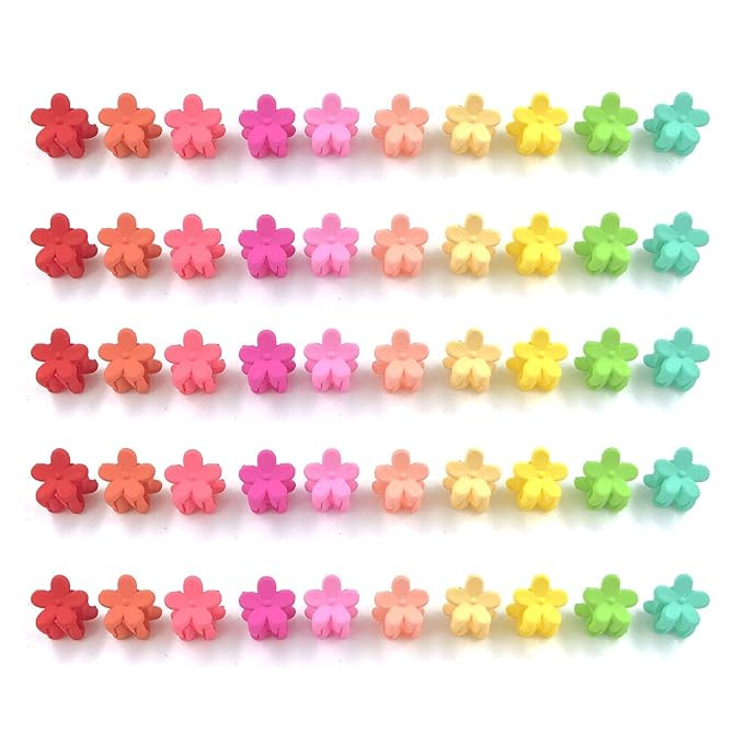 100 Pack Flower Hair Claw Clips Mini Small Hair Jaw Clips for Girls Assorted Baby Hair Clips Hair... | Amazon (US)