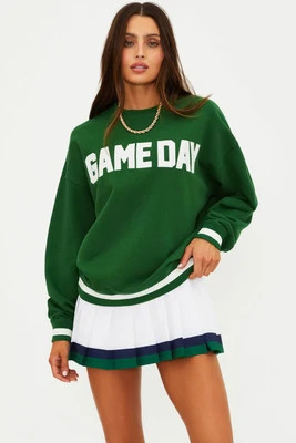 Devyn Sweatshirt Game Day Green | Beach Riot