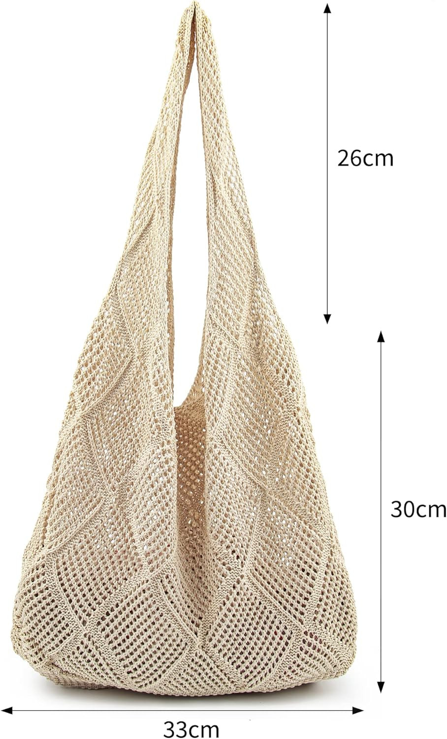 Stizimn Crochet Mesh Beach Tote Bag Shoulder Bag Handbags Knitting Hollow Summer Bag Hobo Bag Aes... | Amazon (US)