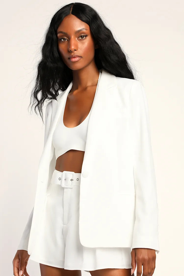 Suit and Score Ivory Blazer Top | Lulus (US)