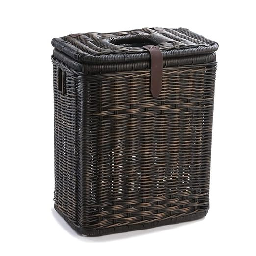 The Basket Lady Drop-in Wicker Rectangular Trash Basket with Metal Liner, 20 in L x 13 in W x 24 ... | Amazon (US)