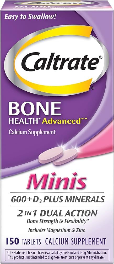 Caltrate Minis 600 Plus D3 Plus Minerals Calcium and Vitamin D Supplement Tablets, Bone Health an... | Amazon (US)