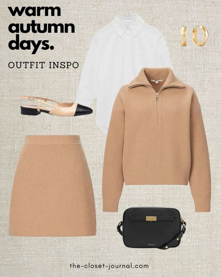 Warn autumn days ✔️
Half-zip sweater and wool skirt 