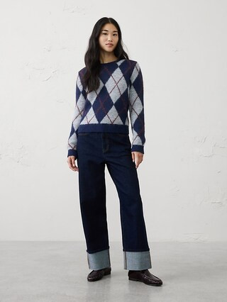 Plush Chunky Argyle Sweater | Banana Republic Factory