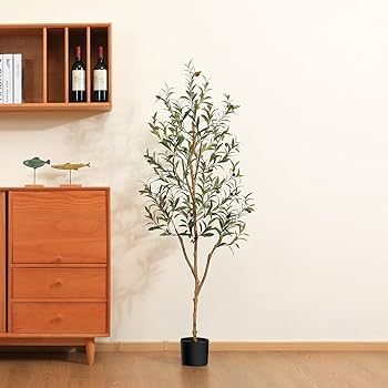 Kazeila Artificial Olive Tree 5FT Tall Faux Silk Plant for Home Office Decor Indoor Fake Potted T... | Amazon (US)