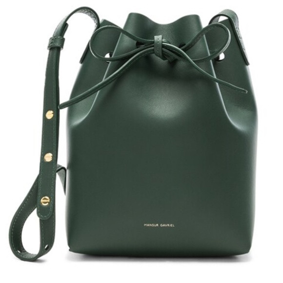 Mansur Gavriel. Moss Green Leather Mini Bucket Bag | Poshmark