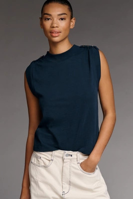 Nation Los Angeles Mikka Buttoned-Shoulder Tank | Anthropologie (US)