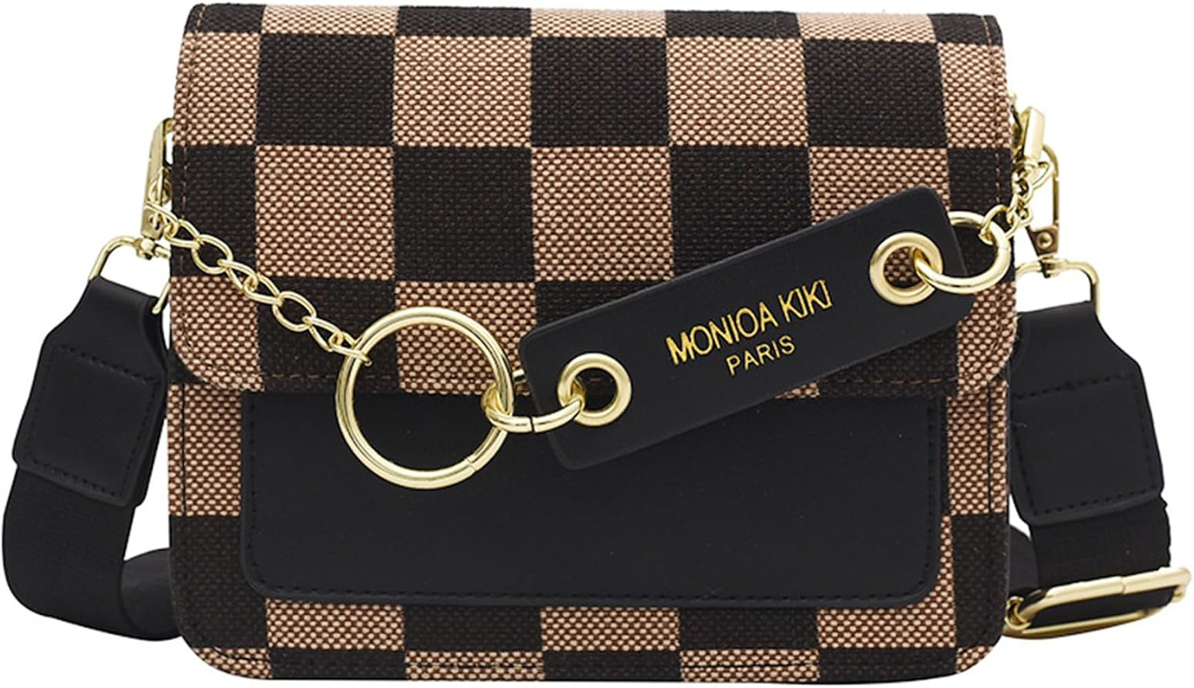 Small Crossbody Bag for Women, Checkerboard Shoulder Bag, Vintage Chain Satchel, Retro Hobo Purse | Amazon (US)