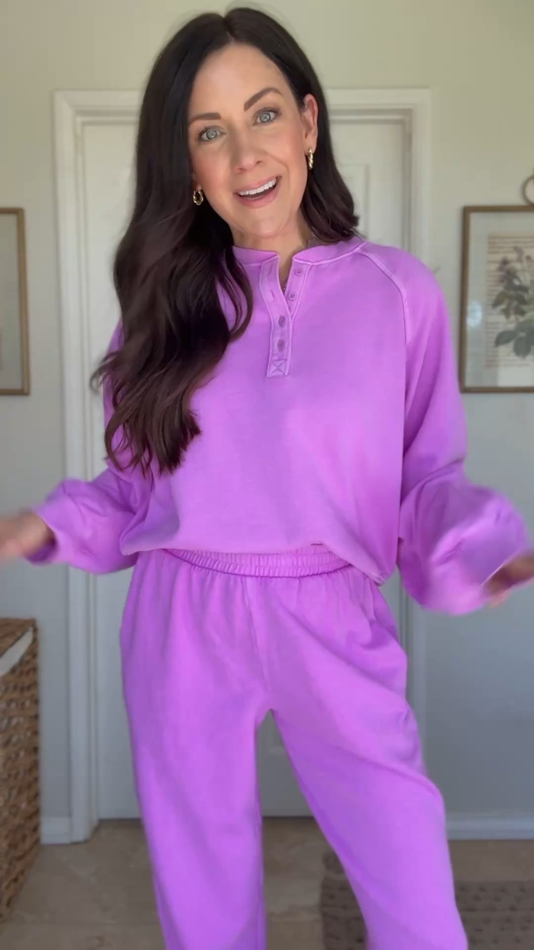 50% off!
Medium Henley pullover
Small joggers-between sizes in these go down, run big! 
Perfect mom outfitt

#LTKSeasonal #LTKSaleAlert