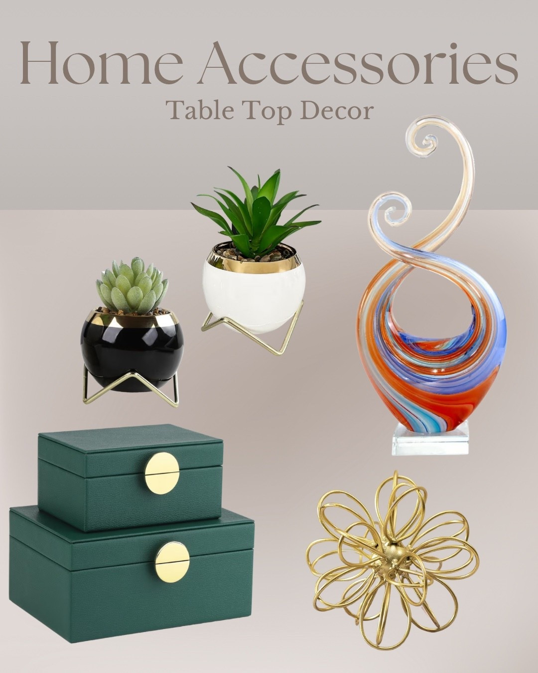 Easy tabletop decor that instantly makes a space feel finished.
Clean lines, soft greenery, sculptural glass, and warm gold accents are the kind of pieces you can move from room to room and style a dozen different ways without overthinking it!

#LTKHome #LTKDecor #LTKHomeDecor #LTKFinds #LTKStyle

#LTKHome