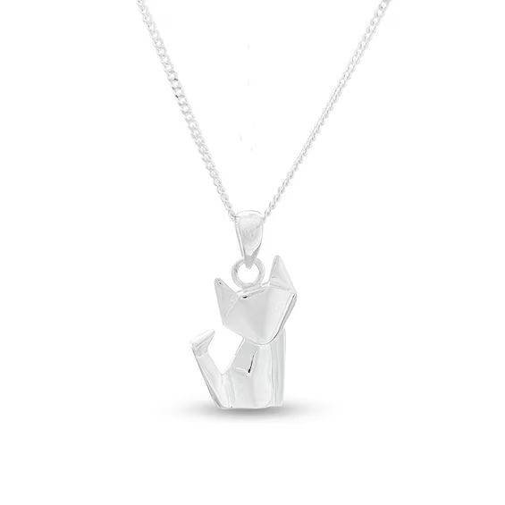 Origami Cat Pendant in Sterling Silver | Zales