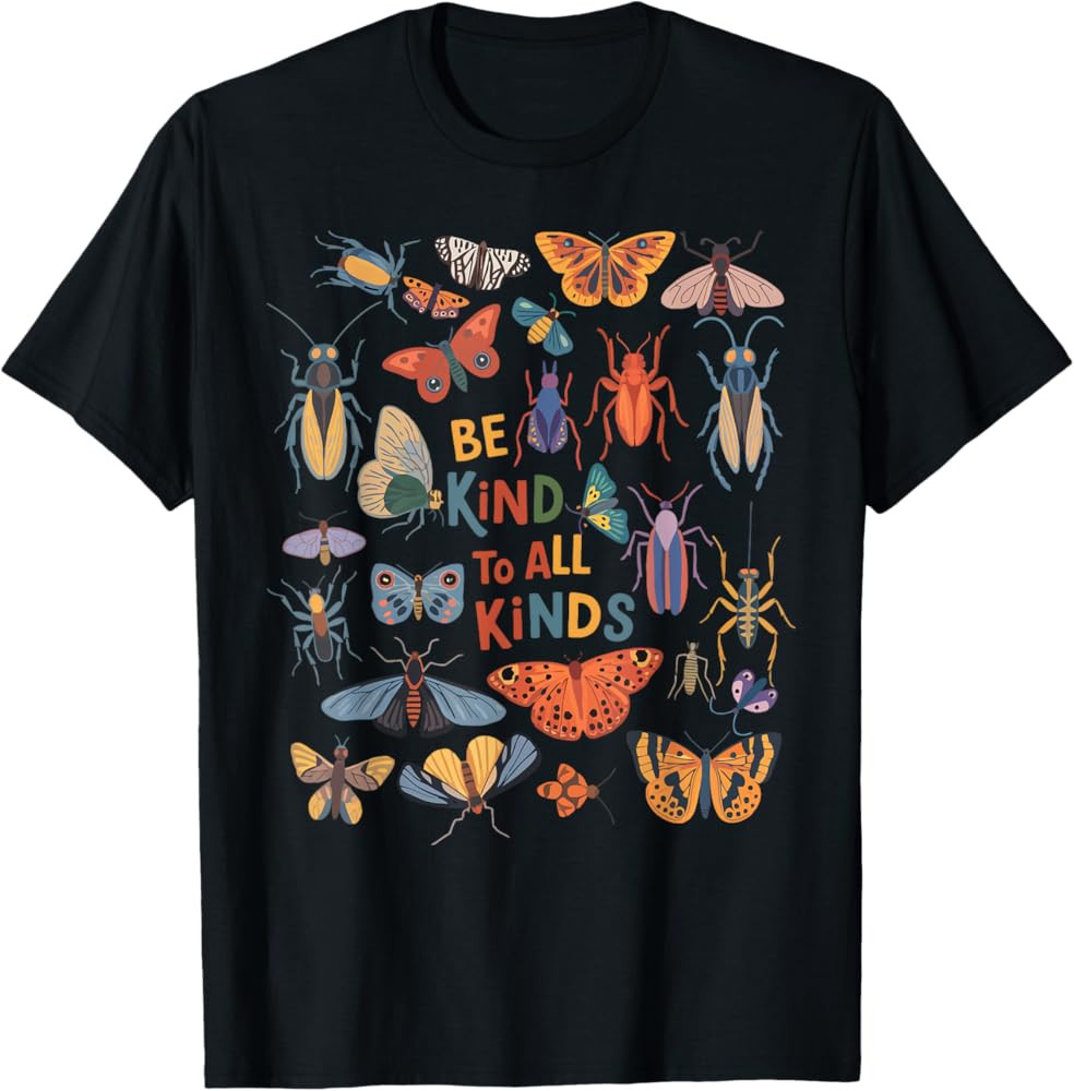 Be Kind To All Kinds Bugs Entomology Insect Collector T-Shirt | Amazon (US)