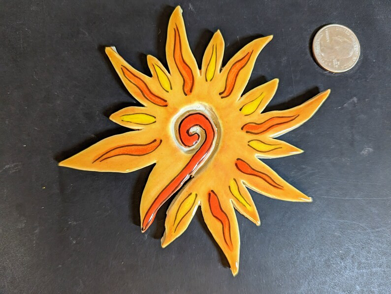 Handmade Ceramic Mosaic Blazing Sun Tile, Southwest Sun, Abstract Sun Tile, Decorative Tiles, Cra... | Etsy (US)