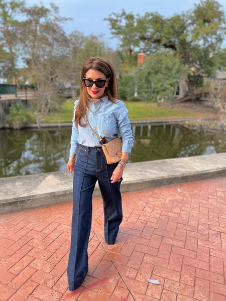 Canadian tuxedo has been on repeat these jeans are fabulous. They fit true to size and have a little stretch to them. Petite friendly wearing a size 2 in the chambray shirt. I’m wearing an extra small.

#LTKworkwear #LTKover40 #LTKstyletip