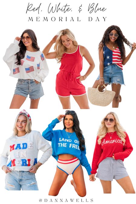 Memorial Day // red, white, and blue // summer trends // summer outfits // Memorial Day outfits // made in America // USA // land of the free // America 

Use code: MAY20 this month. 

#LTKStyleTip #LTKSwim #LTKSeasonal