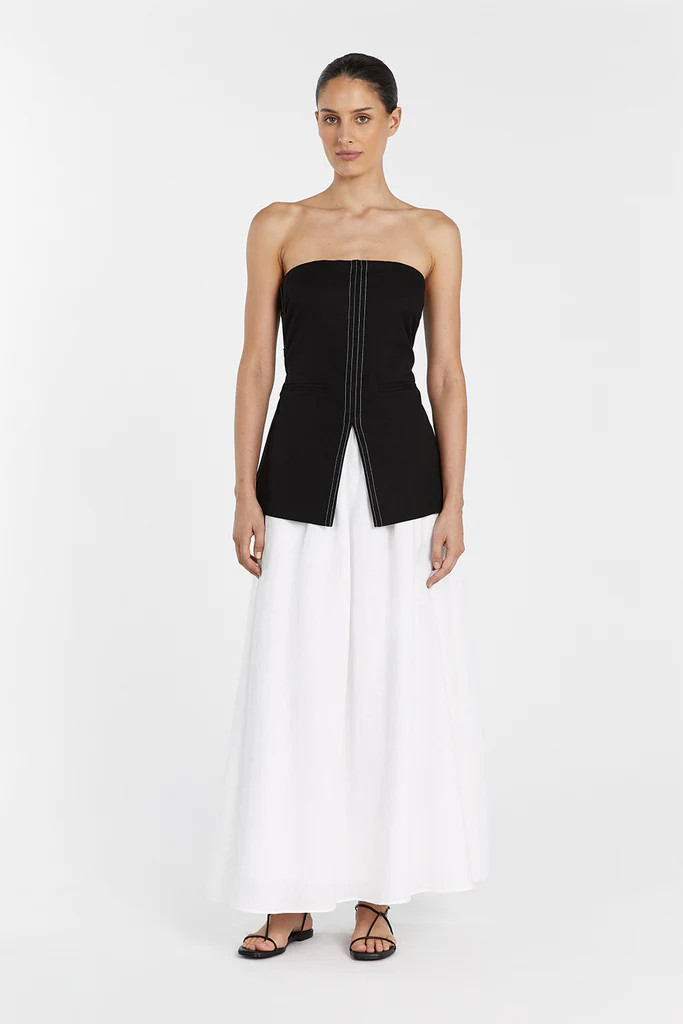 SUKI BLACK STRAPLESS TOP | DISSH