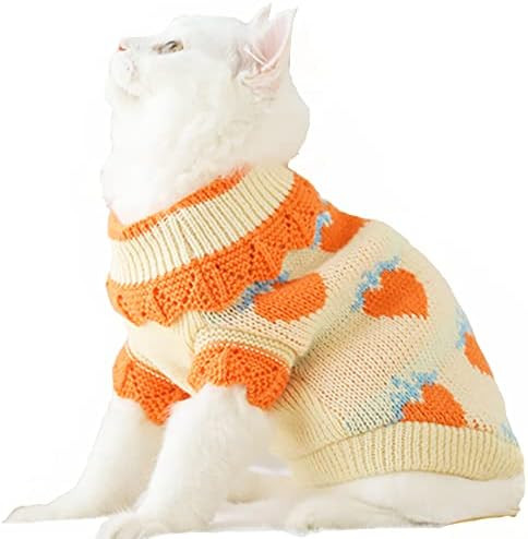 ANIAC Fall Dog Sweater for Small Dog Girl Strawberry Knitted Cat Sweater Winter Puppy Clothes Tur... | Amazon (US)